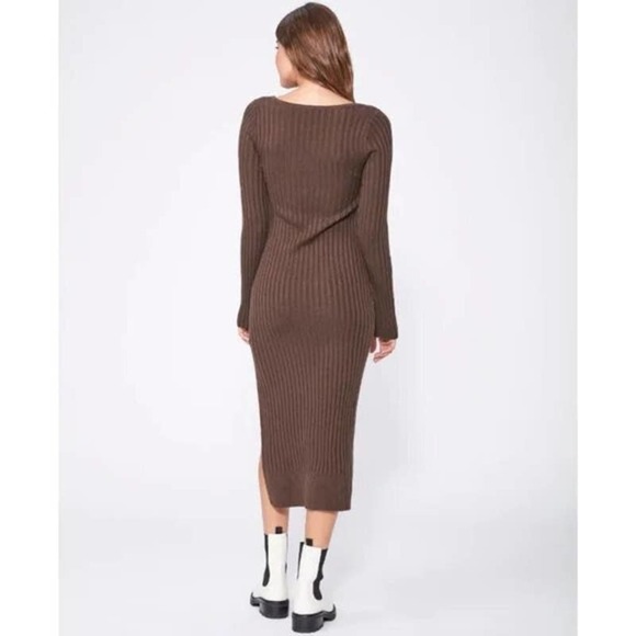 Paige Wool Side Slit Benita Long Dress Sweater Long Sleeve Size L NWT - Picture 2 of 12